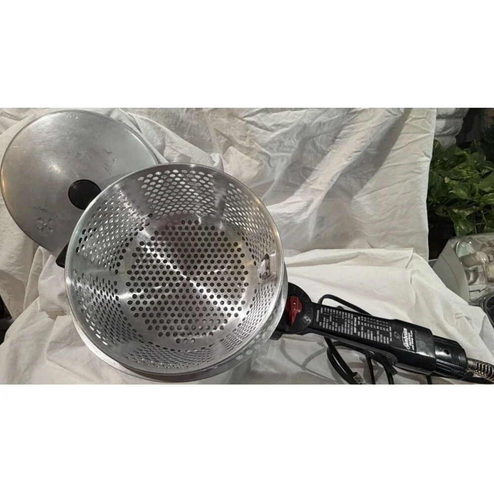 Sunbeam 5 Qt Aluminum Deep Fat Fryer 1500W Adjustable Thermostat Basket Lid